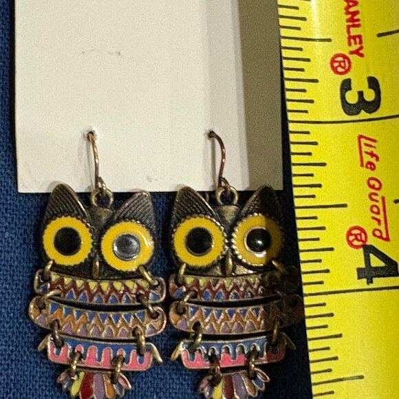 Two Pairs of Owl Earrings For Pierced Ears - Picture 3 of 4